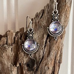Vintage Style Moonstone Dangle Earrings