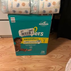 Diapers Size 3 1 Closed Box & 1 Unopened Pack 