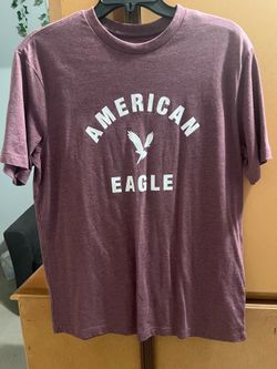 American Eagle Outfitters Men's Heather Wine Logo Tee