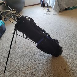 Assorted Golf Clubs And Bag