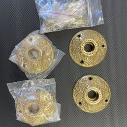 Decorative Brass Rosettes (doorknob plates)  (4 Qty)