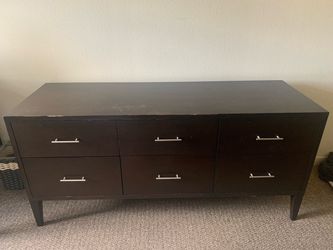 West elm chocolate colored  six drawer dresser
