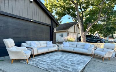 Scandinavian Modern Sleeper Sofa Set | 2 Sofas + 2 Chairs | FREE Delivery