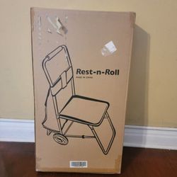 Rest N Roll Multi-purpose Cart With Seat And Insulated Pouch 