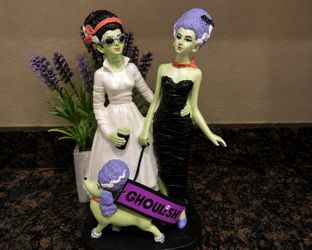 Brides of Frankenstein Ghoulish Halloween Decor statue LGBTQ cute! New
