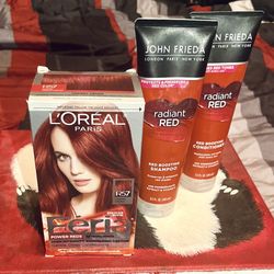 L’Oréal Red Hair Dye And John Frieda Red Boosting Shampoo And Conditioner 