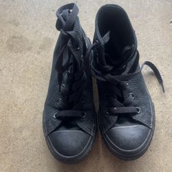 Kids Black Converse High Top Shoes Size 12
