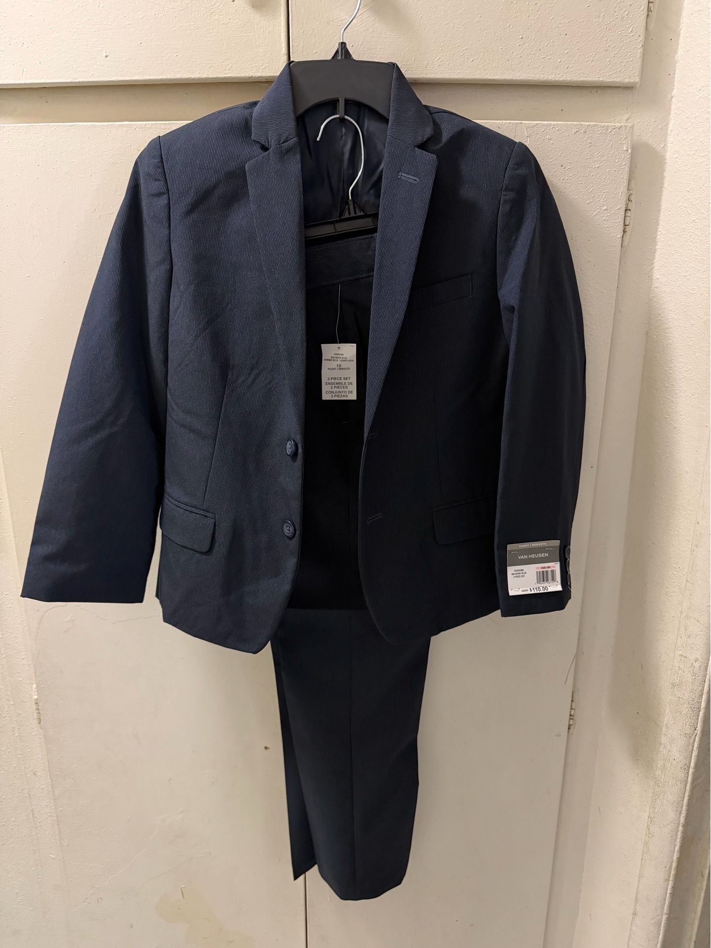 Van Heusen Little & Big Kid Boys Husky Fit Suit Jacket and Pants. Color: Bank Blue. Size 10H
