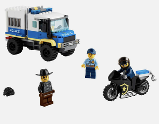 LEGO City Police Lot – Police Car, Prison Transport Truck, Motorcycle & Minifigures