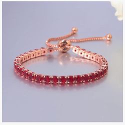 Adjustable Tennis Bracelets for Women Teen Girls Rainbow Cubic Zirconia Bracelet