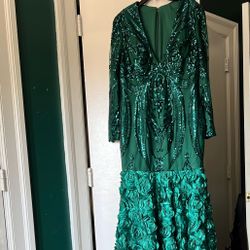 Long Emerald Green Elegant Dress