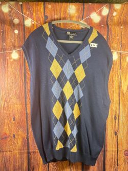 Jos. A. Bank Pima Cotton Argyle Sweater Vest Navy Men's XXL
