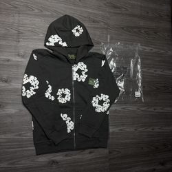 Gray rhinestone Denim Tear zipup