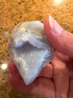 Raw Druzy Blue Chalcedony Crystal Stone