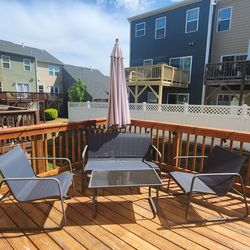 Patio Set and Umbrella