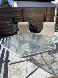 Glass Table With 2 Chairs