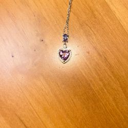 Real Natural Amethyst, Tanzanite, & Diamond Necklace
