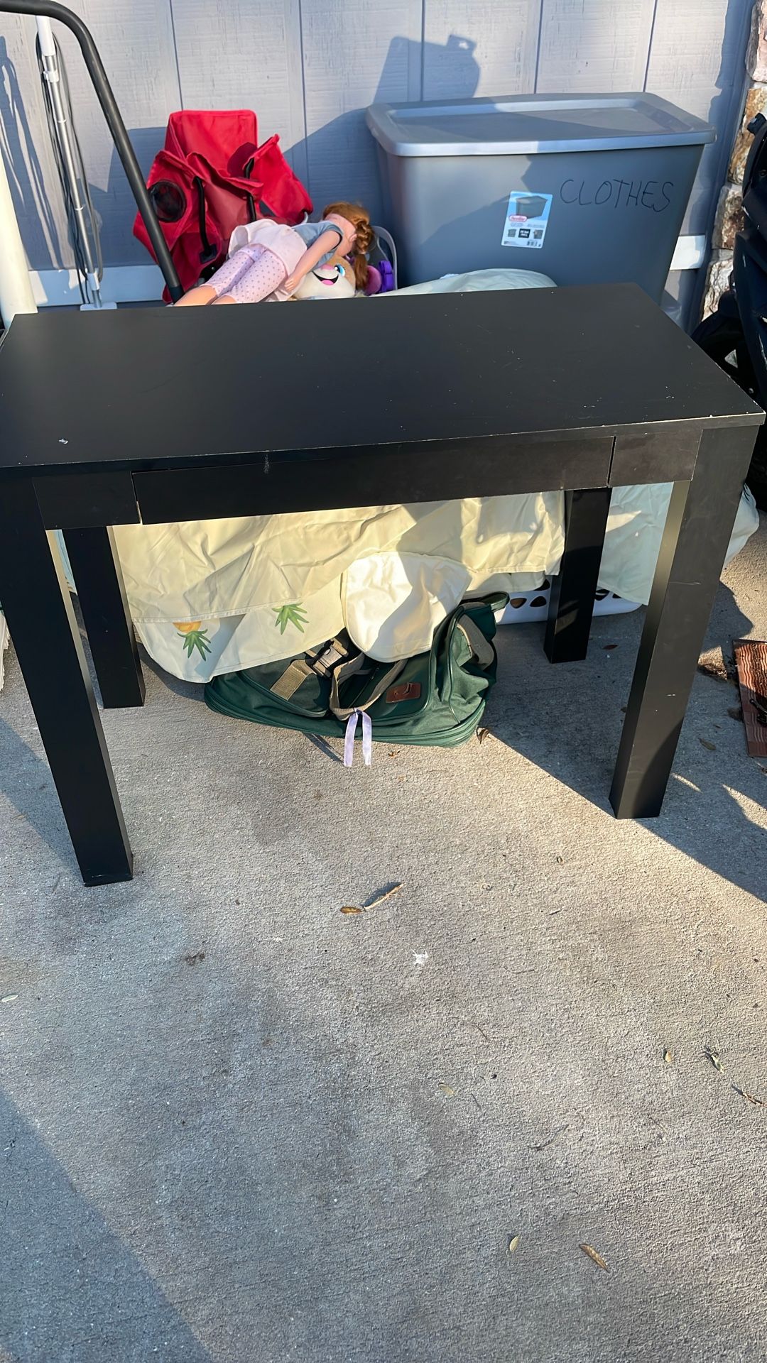 Small Black Desk with Drawer