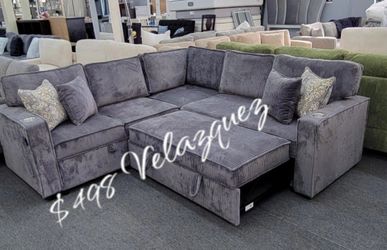 ✅️✅️3-Piece Convertible Sectional
Sleeper Sofa W/Cupholder, Sofa Storage, & USB Ports✅️✅️