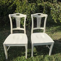 2 Solid Wood Dining Chairs