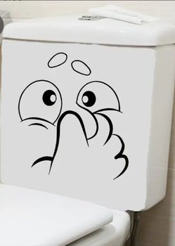 Funny Face Toilet Tank Decal Sticker