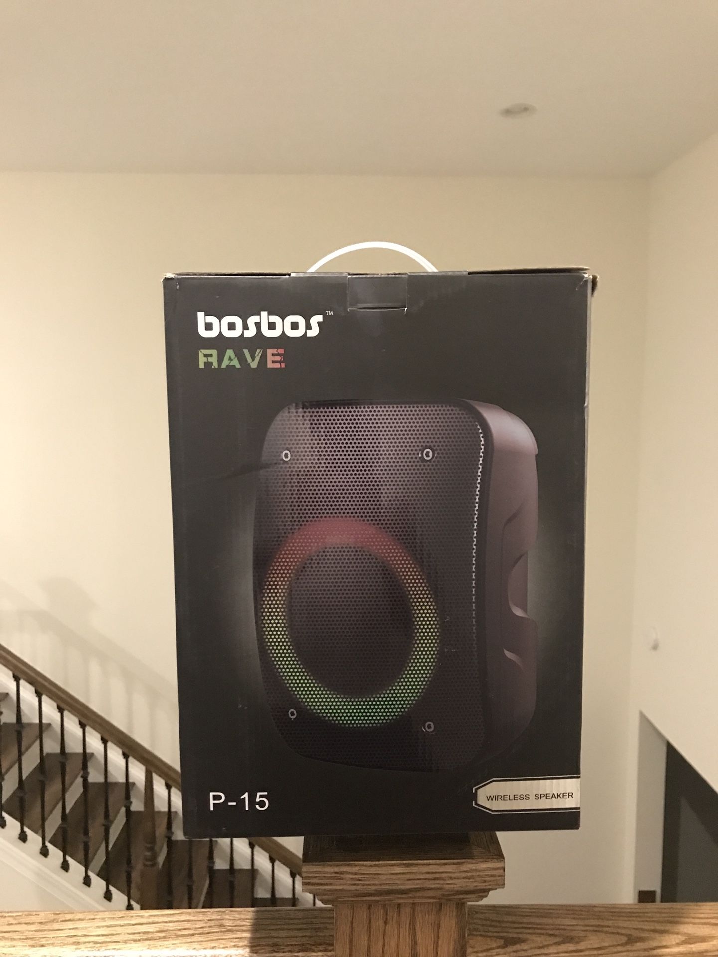 Bosbos Rave Bluetooth Wireless Speaker w/ LED Lights - Black