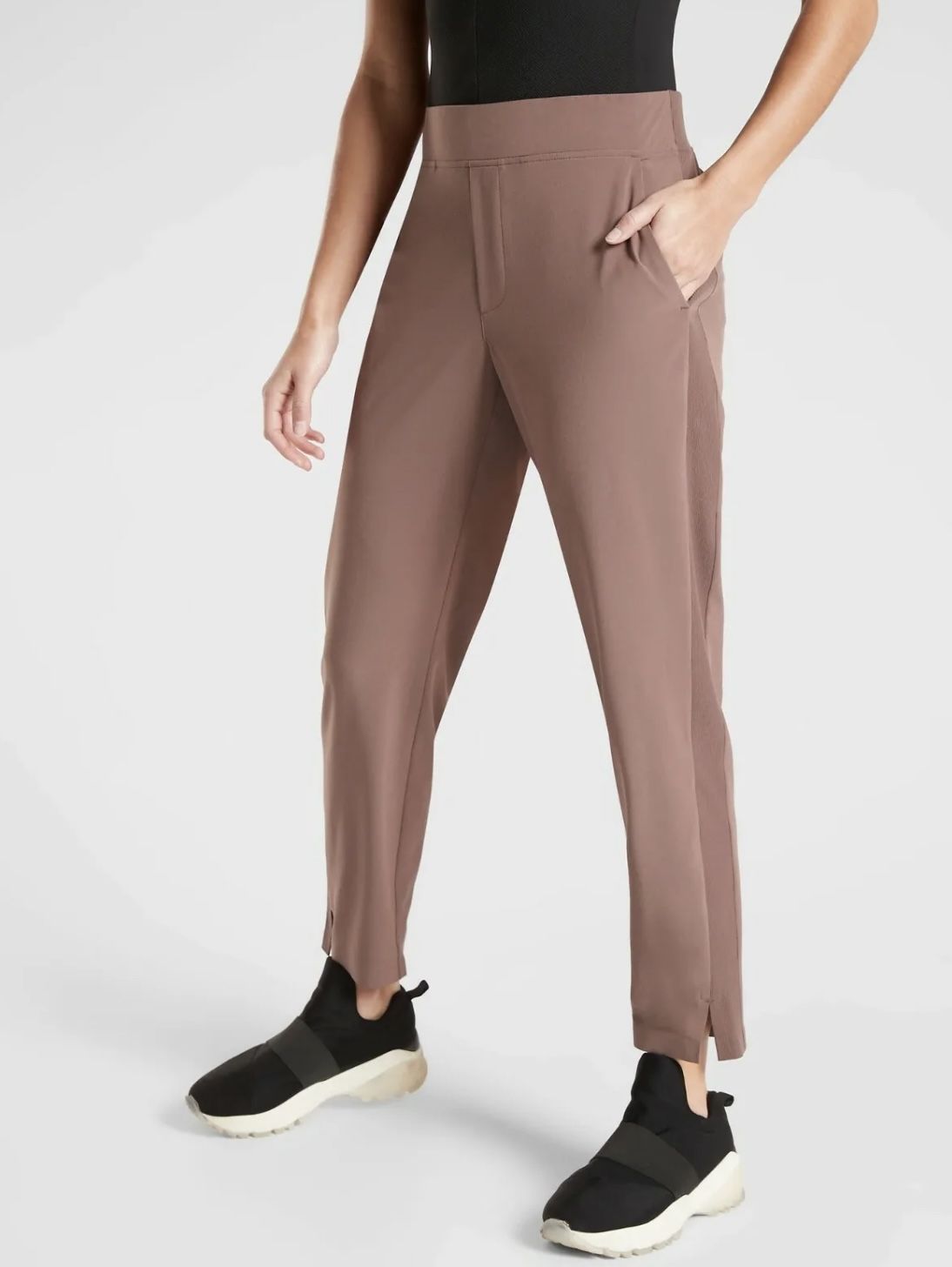 Athleta Women’s Brooklyn Ankle Pant Mineral Brown Size24 Pockets Comfort Stretch