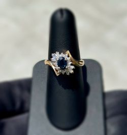 Jewelry 14k solid yellow sapphire 0.50CT ring natural diamonds 0.30CTW size 8.25