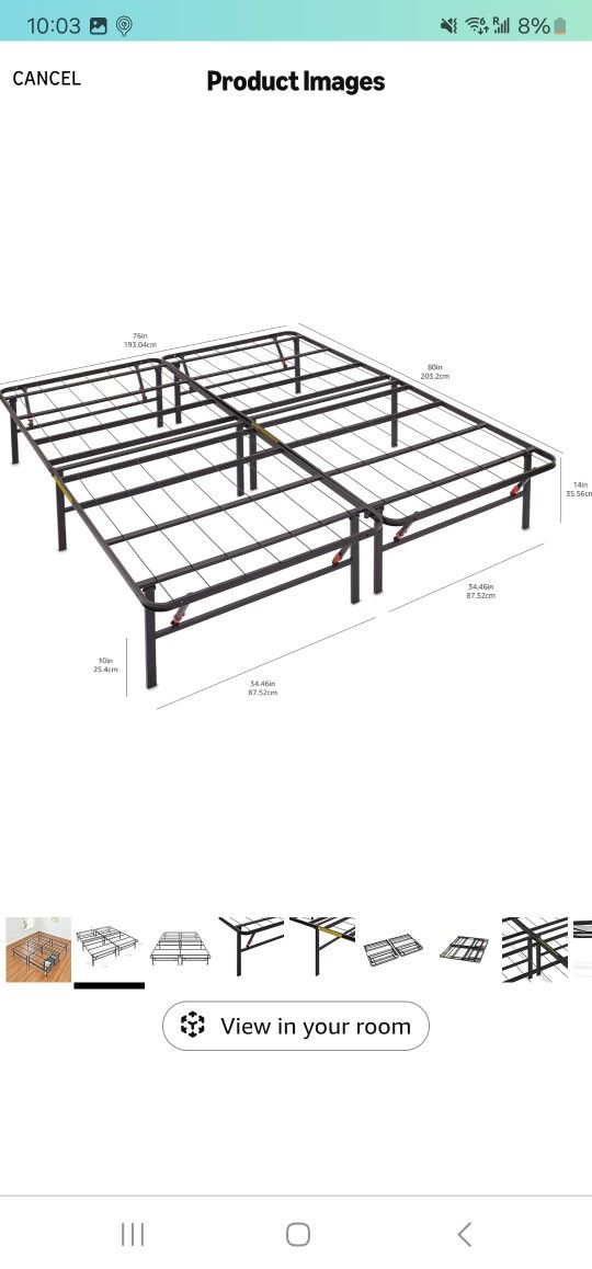 Amazon Basics Queen Bed Frame – Sturdy Metal Platform