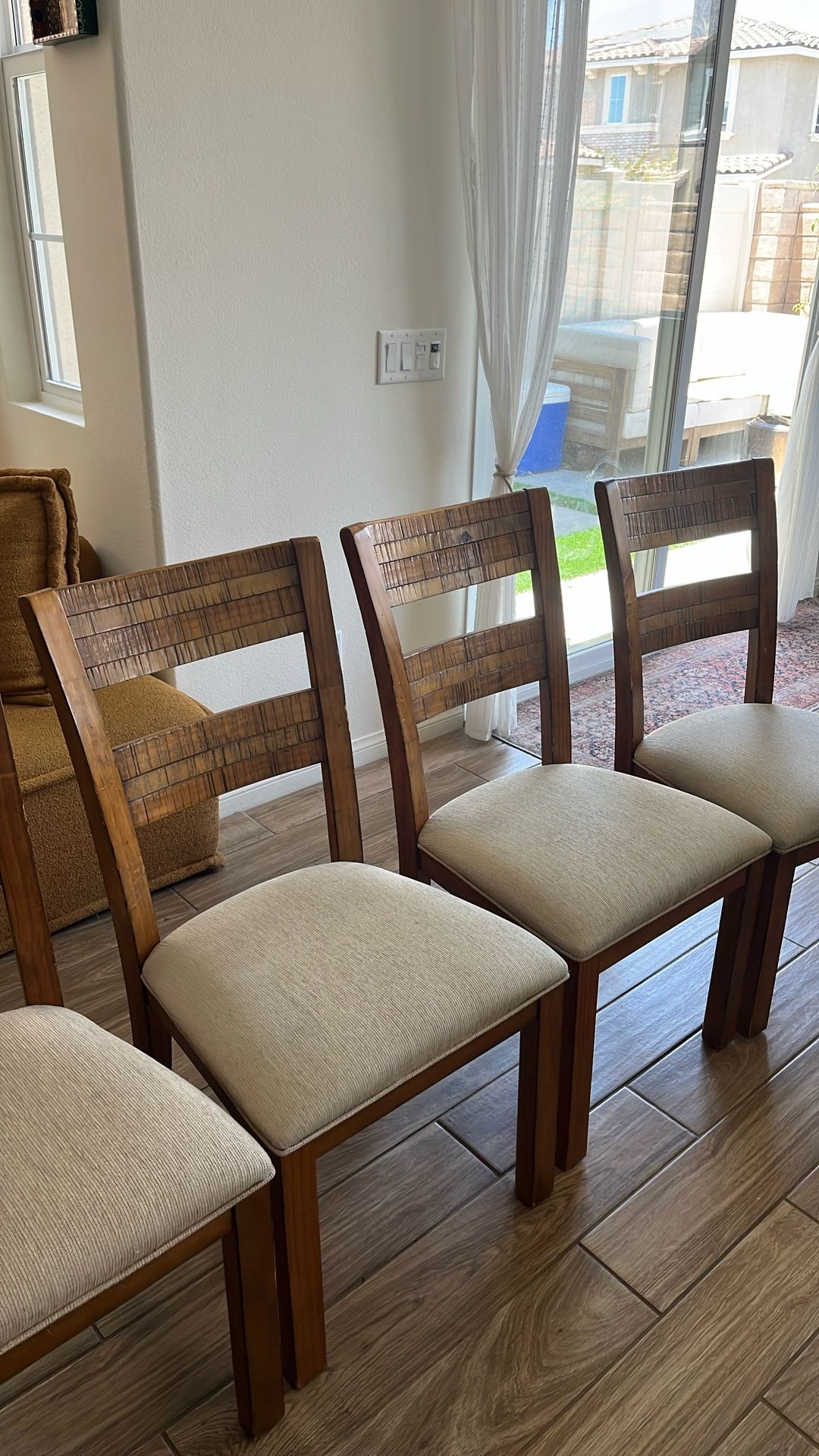 Upholstered Solid Wood Dinning Chair Set x4