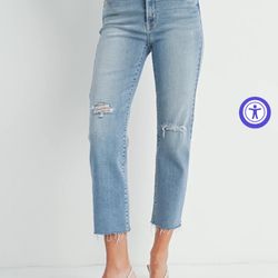 Size 26 Distressed Slim Jean - Just Black Denim