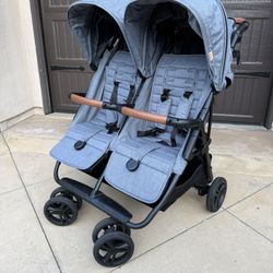 Zoe Twin V2 Double Stroller Ocean With All Terrain Tires & Accessories