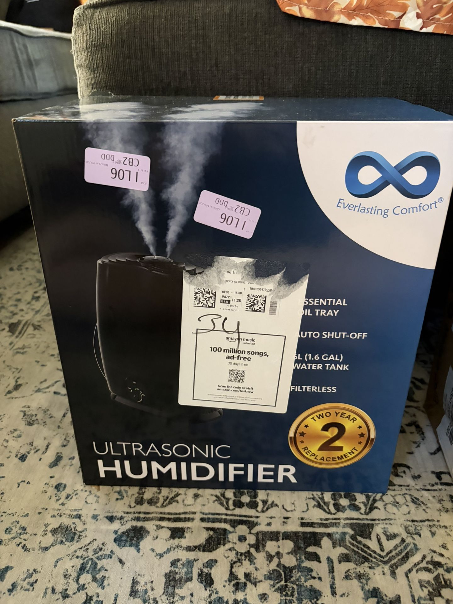 6L Humidifiers for Bedroom, Quiet 50HR Runtime No-Filter Supersized Cool Mist Humidifier Large Room for Whole House, Plants, Baby Nursery, Allergies,