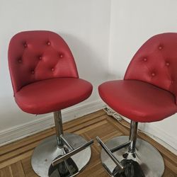 Red Adjustable Bar Stools