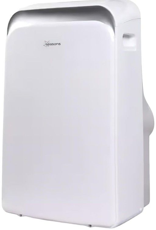 Seasons SM13R1 Portable 13500 Air Conditioner with Heater, White; Cool Rooms Measuring 550 to 700 sq.ft; Bucket-less Evaporation System NEW IN BOX!