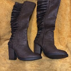 Missimo Supply Co. Brown Aleah Side Zip High Rustic Boots