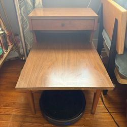 Mid Century Modern 2-Tiered End/Step/Side Table, Solid Wood