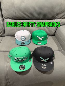 NFL new era Philadelphia Eagles heather grey, black and green 9fifty SnapBack hats