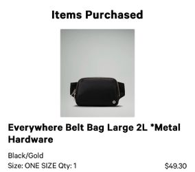 Lululemon everywhere belt bag 2L gold hardware
