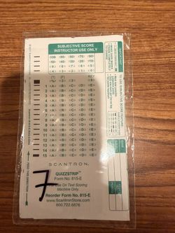 Scantron Sheet For School