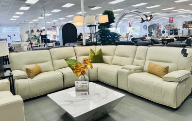 POWER RECLINER MODULAR SECTIONAL 6PC USB  (BEIGE CHOCOLATE HAZE OR BLK)