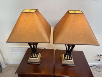 2 Table Top Lamps-Black/Bronze by Ashley Furniture