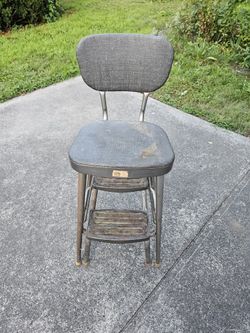 Vintage Ames Maid Step Stool Chair Retro Mid Century