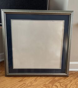 Silver frame & matting with glass - 23" x 22.5" matted to 19" x 18"