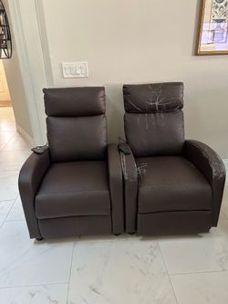 Brown Recliner Chair, Back Massager