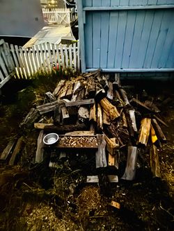 Split firewood pile