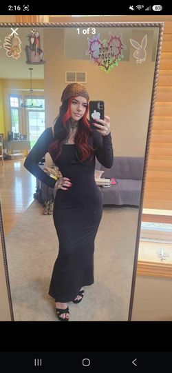 Black dress with slit