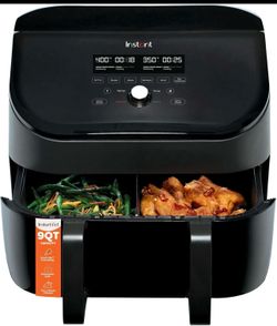 &= Instant Vortex Plus Dual Air Fryer 8-in-1 8 QTS Even Crisp Technology Black