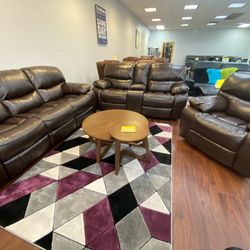 TEXT 30777 TO 22462 TO SHOP WITHOUT CREDIT!!! SOFA AND LOVESEAT SET - ADD THE RECLINING CHAIR FOR $299!!! JUST $50 DOWN AND 90 DAYS NO INTEREST!!!