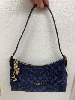 Coach Emeilia Shoulder Bag in Signature Navy/Gold